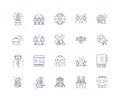 Cloud marketing line icons collection. Scalability, Flexibility, Agility, Integration, Automation, Optimization