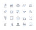 Cloud marketing line icons collection. Scalability, Flexibility, Agility, Integration, Automation, Optimization Royalty Free Stock Photo