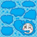 Cloud mascot make cloud seamless pattern