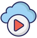 Cloud Media Isolated Vector Icon that can easily modify or edit. Royalty Free Stock Photo