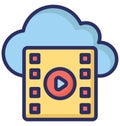 Cloud Media Isolated Vector Icon that can easily modify or edit. Royalty Free Stock Photo