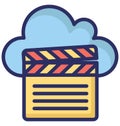 Cloud Media Isolated Vector Icon that can easily modify or edit. Royalty Free Stock Photo