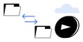 Cloud Media Sharing and File Transfer with Folders and Streaming Icon Royalty Free Stock Photo