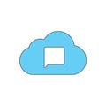 Cloud and message colored icon vector design