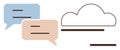 Cloud Messaging and Communication Concept with Chat Bubbles Royalty Free Stock Photo