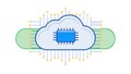 Cloud microchip technology: Advanced computing and data processing, vector design Generative AI Royalty Free Stock Photo