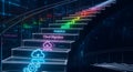 Cloud migration analytics digital transformation futuristic technology steps Royalty Free Stock Photo