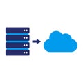 Cloud migration and cloud computing icon