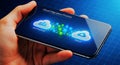 Cloud Migration Process on Smartphone Royalty Free Stock Photo