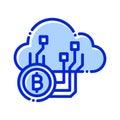 Cloud mining, mining, bitcoin mining, cryptocurrency fully editable vector icons