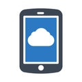 Cloud mobile glyph color vector icon Royalty Free Stock Photo