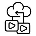 Cloud monetize icon outline vector. Data blog
