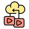 Cloud monetize icon vector flat
