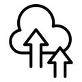 Cloud money earn icon outline vector. Making donation