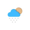 Cloud moon hail icon. Simple line, outline vector of two color weather icons for ui and ux, website or mobile application Royalty Free Stock Photo