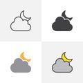 Cloud and moon icon Royalty Free Stock Photo