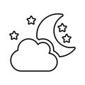 Cloud Moon Icon in Line Style