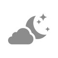 Cloud, moon and stars vector icon Royalty Free Stock Photo