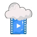 Cloud movie doodle vector Colorful Sticker. EPS 10 file