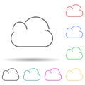 Cloud multi color set icon. Simple thin line, outline vector of web icons for ui and ux, website or mobile application Royalty Free Stock Photo