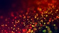 Cloud of multicolored particles in the air like sparkles on a dark background with depth of field. beautiful bokeh light Royalty Free Stock Photo