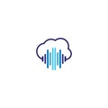 Cloud music logo template vector