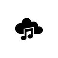 Cloud Music Note Flat Vector Icon