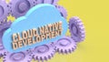 Cloud Native Development Workflow with Automation Gears Concept 3d render Royalty Free Stock Photo