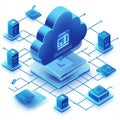 Cloud-Native Fraud Detection System: Advanced Cloud Computing Technology with a Computer and Server for Secure Data Royalty Free Stock Photo