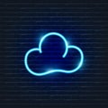 Cloud neon Icon. Ecology Vector trendy colored symbols. Weather forecast concept. Glowing illustration sign for design