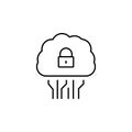 Cloud, network, blocked icon. Simple line, outline vector of confidential information icons for ui and ux, website or mobile