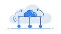 Cloud Network Connection: Distributed Systems Data Sharing, vector design Generative AI Royalty Free Stock Photo
