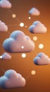 Cloud Network Connection Interconnected clouds symbolize data sharing global connectivity cloud computing network Royalty Free Stock Photo