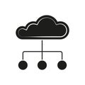 Cloud network, distributed database icon. Vector illustration. EPS 10. S Royalty Free Stock Photo