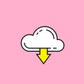 Cloud network download line icon Royalty Free Stock Photo