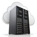 Cloud network hosting isolated on white background