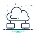 Black mix icon for Cloud network, computing and server Royalty Free Stock Photo