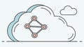 A cloud network icon with connected nodes, a data sharing concept vector design Generative AI Royalty Free Stock Photo