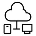 Cloud network icon outline vector. Code verification Royalty Free Stock Photo