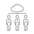 Cloud network line icon. Royalty Free Stock Photo