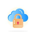 Cloud, Network, Lock, Locked Abstract Circle Background Flat color Icon Royalty Free Stock Photo