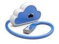 Cloud with a network plug. Royalty Free Stock Photo