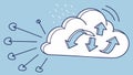 Cloud Network Refresh, Data Synchronization, Digital Update, vector design Generative AI Royalty Free Stock Photo