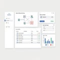 Cloud Network Security Group Dashboard with Firewall Rules and Traffic Monitoring UI Royalty Free Stock Photo