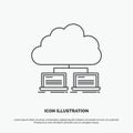 cloud, network, server, internet, data Icon. Line vector gray symbol for UI and UX, website or mobile application Royalty Free Stock Photo