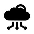 Cloud, network, sharing icon. Black vector graphics Royalty Free Stock Photo