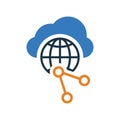 Cloud, network, sharing icon. Simple editable vector graphics Royalty Free Stock Photo