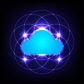 Cloud network technology,digital internet communication, computer quantum vector graphic Royalty Free Stock Photo
