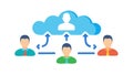 Cloud Network Users Icon for Collaborative Computing, vector design Generative AI Royalty Free Stock Photo