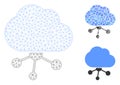 Cloud Network Vector Mesh 2D Model and Triangle Mosaic Icon